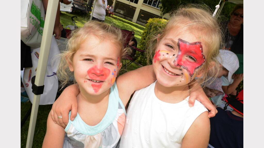 Face painting delighted Ruby and Marley Marriott at the Mid North Coast Family Referral Service Family Fun Day in Taree.