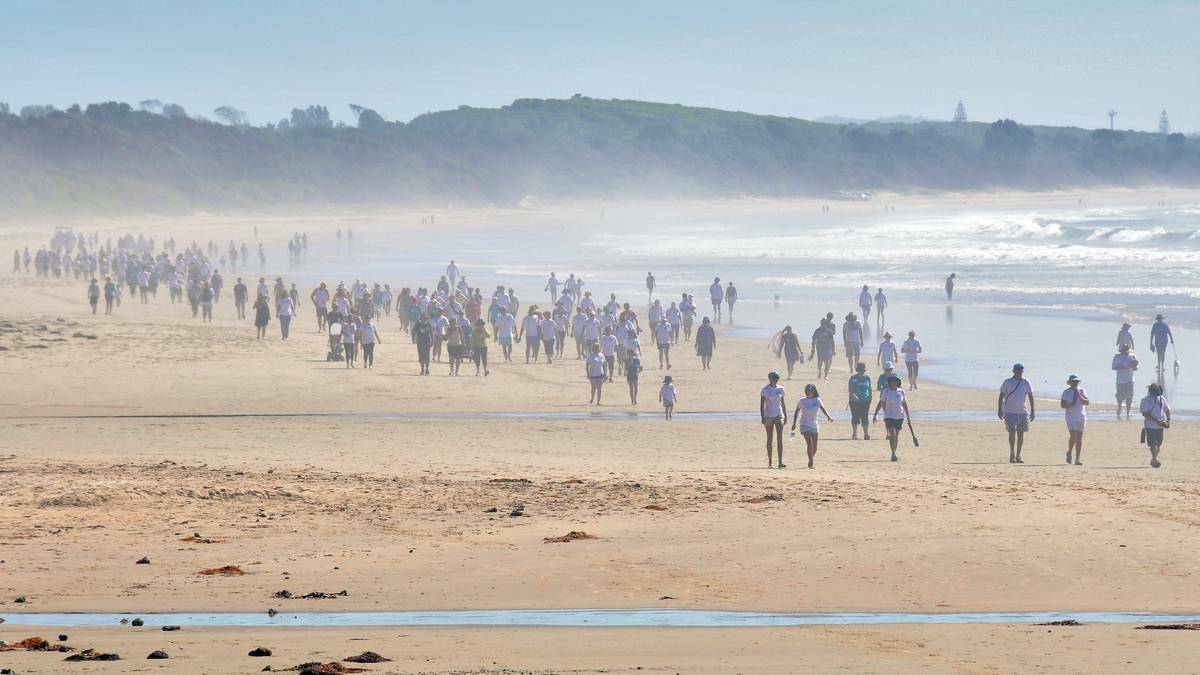 At the Melonoma March on Rainbow Beach. PIC: PORT NEWS