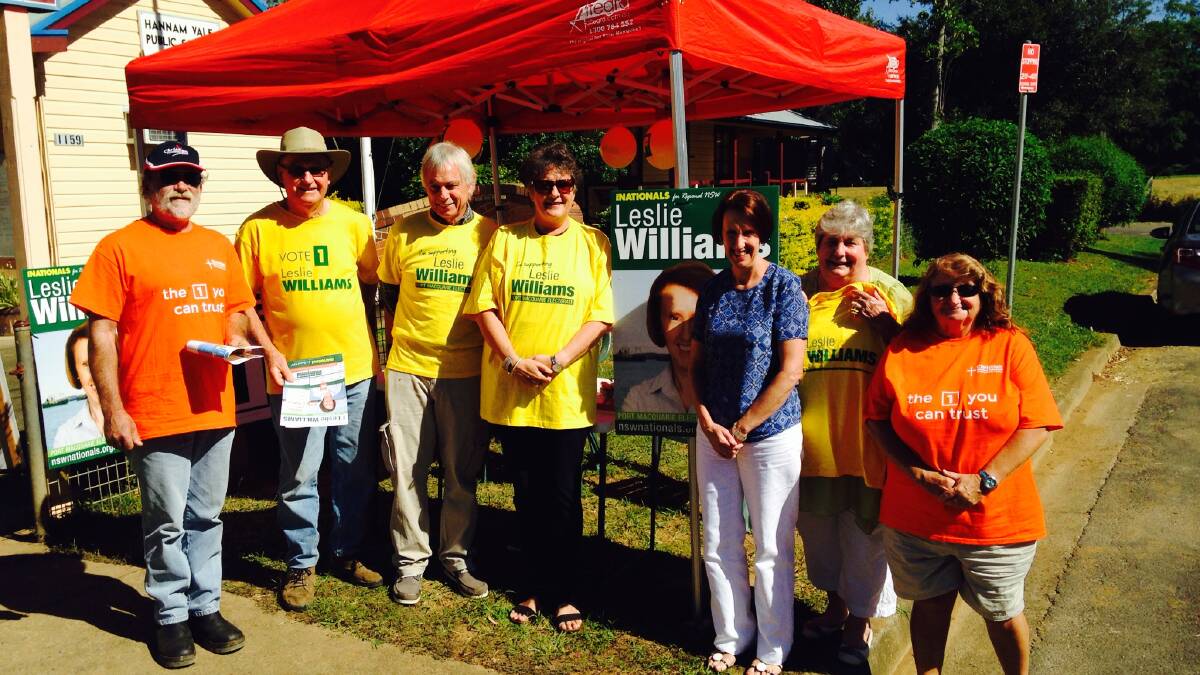 Leslie Williams and CDP supporters at Hannam Vale Public School.