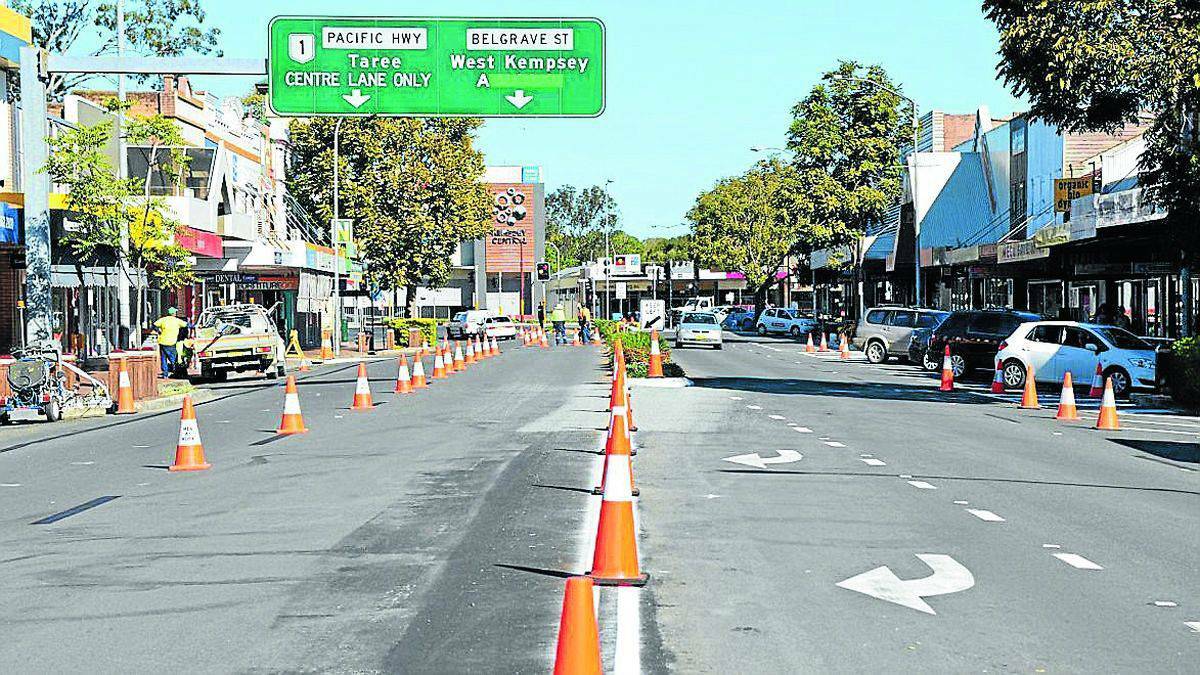 Changes afoot: a raised crossing in Kempsey's Smith St will also act as a speed bump for traffic, giving pedestrians priority. Pic: MACLEAY ARGUS