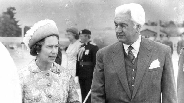 The Queen talks with the governor-general, Sir John Kerr, in 1977. Photo: Fairfax Media
