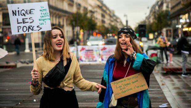 Women protest against gender-based and sexual violence in Paris last year. Photo: AAP
