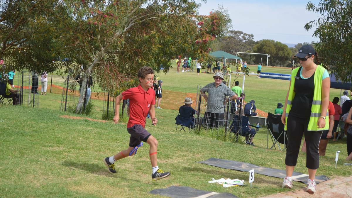 PORT AUGUSTA: Timothy competeing in the Caritas sports day.