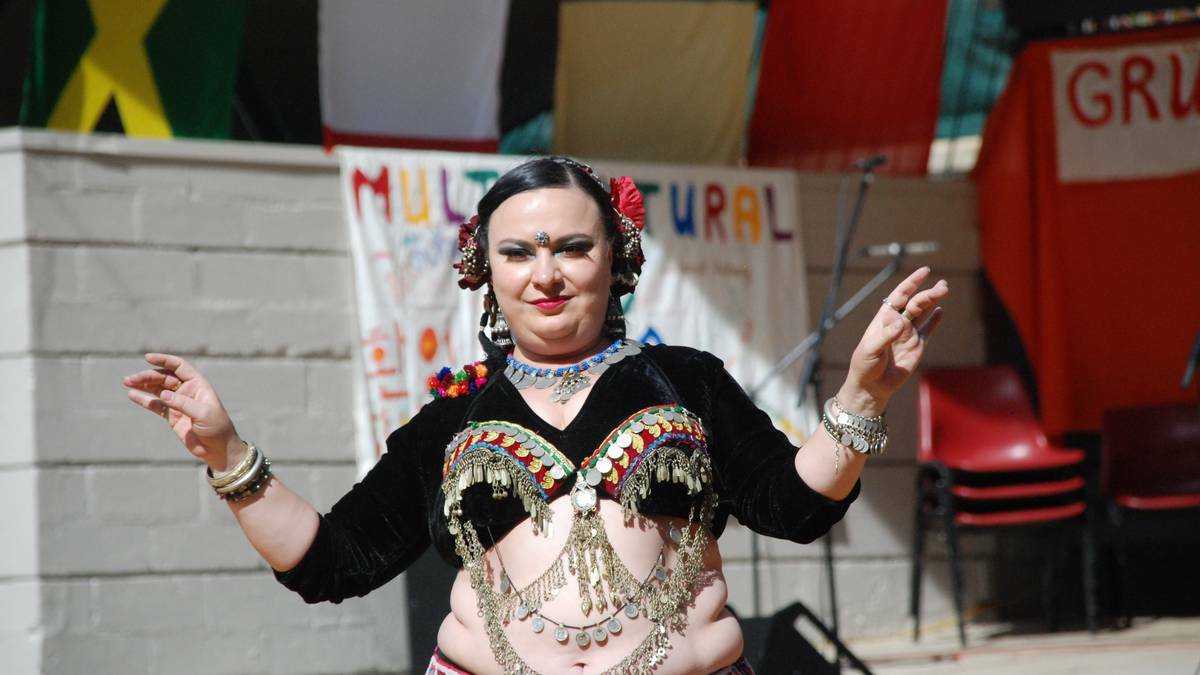 COOMA: It was cold and windy for Cooma’s annual Multicultural Festival but Bronwyn performed a Buasavanh 'heavenly lotus' tribal belly dance showing Indian, flamenco and North African gypsy dance influences.