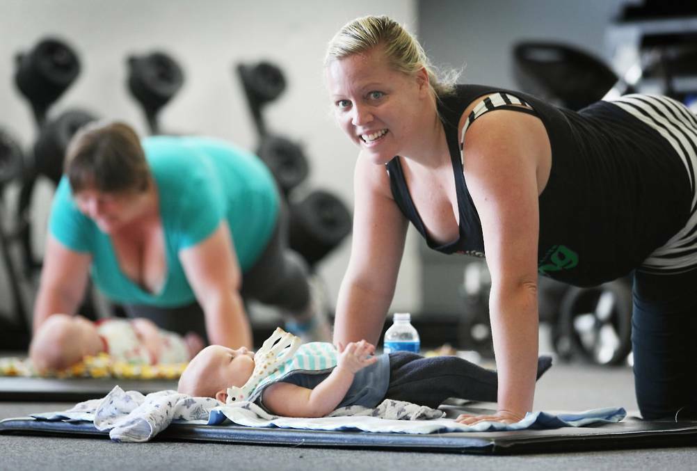 ALBURY WADONGA: Jacqui Turner works on her fitness with the help of her son Austin McGaffin at Wodonga’s Fitness 247.