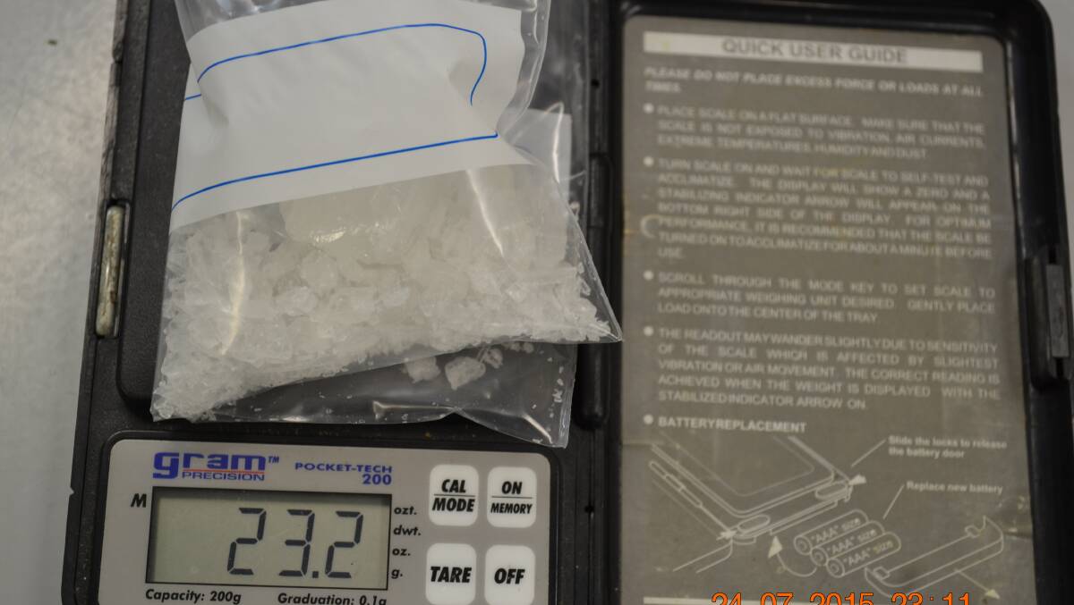 23.2 grams of seized ice.