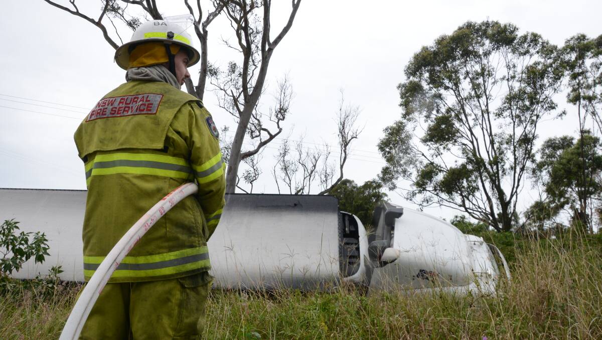 The truck is believed to have travelled through scrub and bush for over 100 metres before stopping.