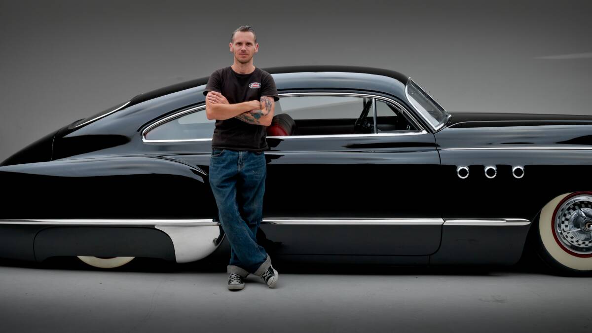Justin with the restored 1949 custom Buick.