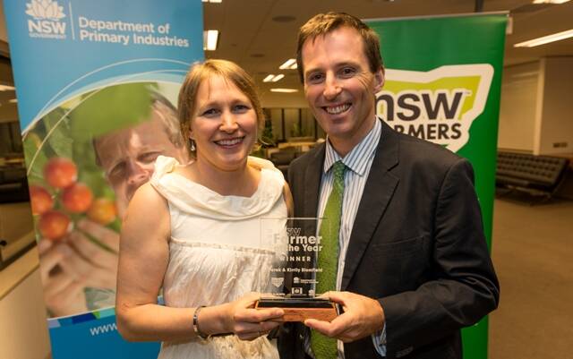 Derek and Kirrily Blomfield, a beef cattle farming couple from the Liverpool Plains in northern NSW, were named the 2014 NSW Farmers of the Year.