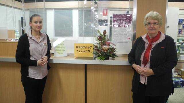 End of an era for Wingham Newsagency staff Samantha Loretan and Margaret Smith who have manned the Westpac in-store agency for more than 11 years (Samantha 16 years).