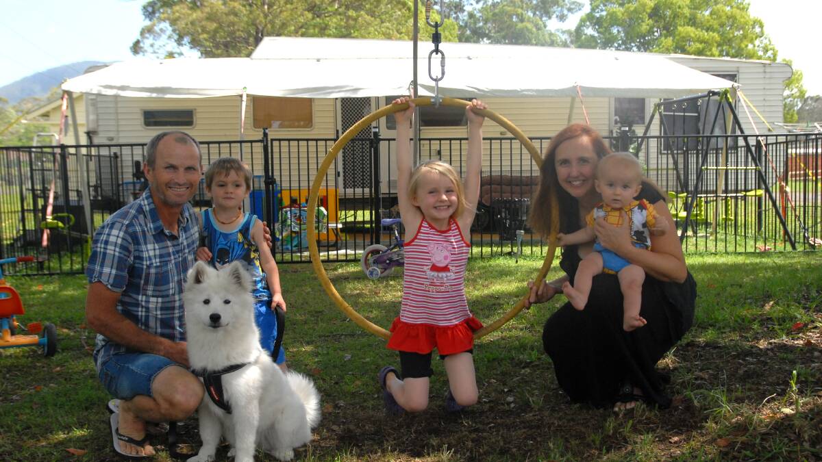 The Brophy family set up at Nabiac Showground for six weeks, minding the circus equipment while everyone took a break before the month-long run in Forster.