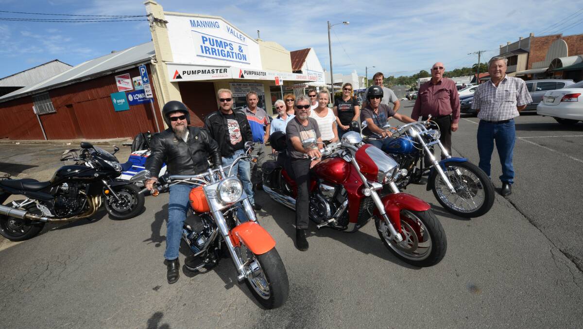 Tony Love (far right) with some of the local riders who will take part in the charity event. Ready to ride (from left) is Tony Stone, Lynden McNamara and Garry Kozlowski with Peter Fowler, Graham Bakewell, Tony Edwards, Ralph Blenkin, Matt Harris, Rob Walsh, Kath Parr and Bronwyn Galea.