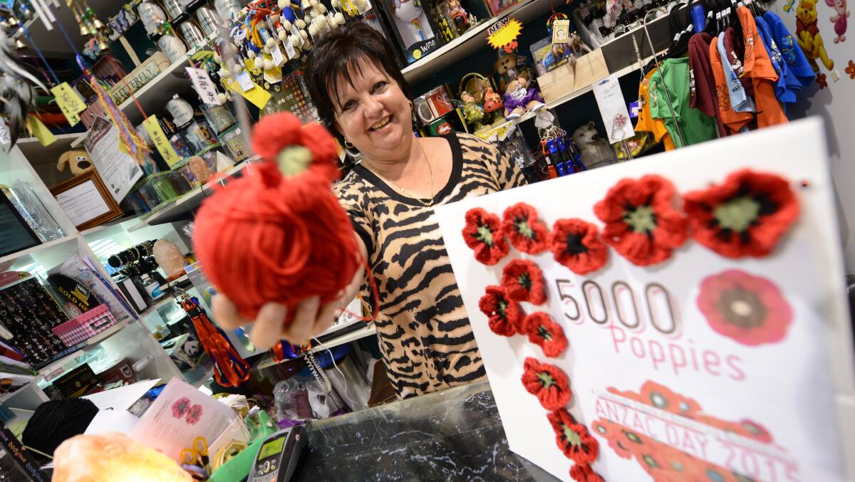 A ball of yarn becomes a bundle of beautiful poppies in the hands of Nicky Abraham of Sweet Ser'n'dipity in Taree. She is keen to rally Manning Valley crafters to participate in the 5000 Poppies Project.