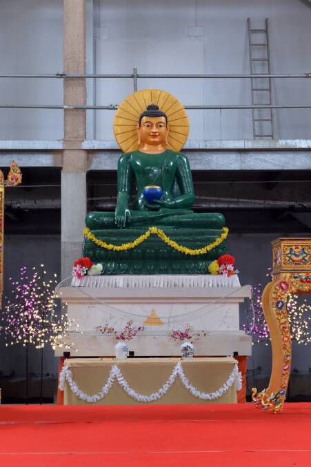 This is a replica of the Jade Buddha that has been touring the world and raising revenue for the construction costs of the Great Stupa. Eventually it will be placed in the Great Stupa, but not for at least five years.