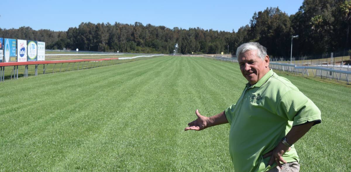 Ready for race day: Tuncurry Forster Jockey Club president Garry McQuillan said the Tuncurry track is in top condition for the Gold Cup. Gates open on Friday at 11am. Photo: Rob Douglas. 
