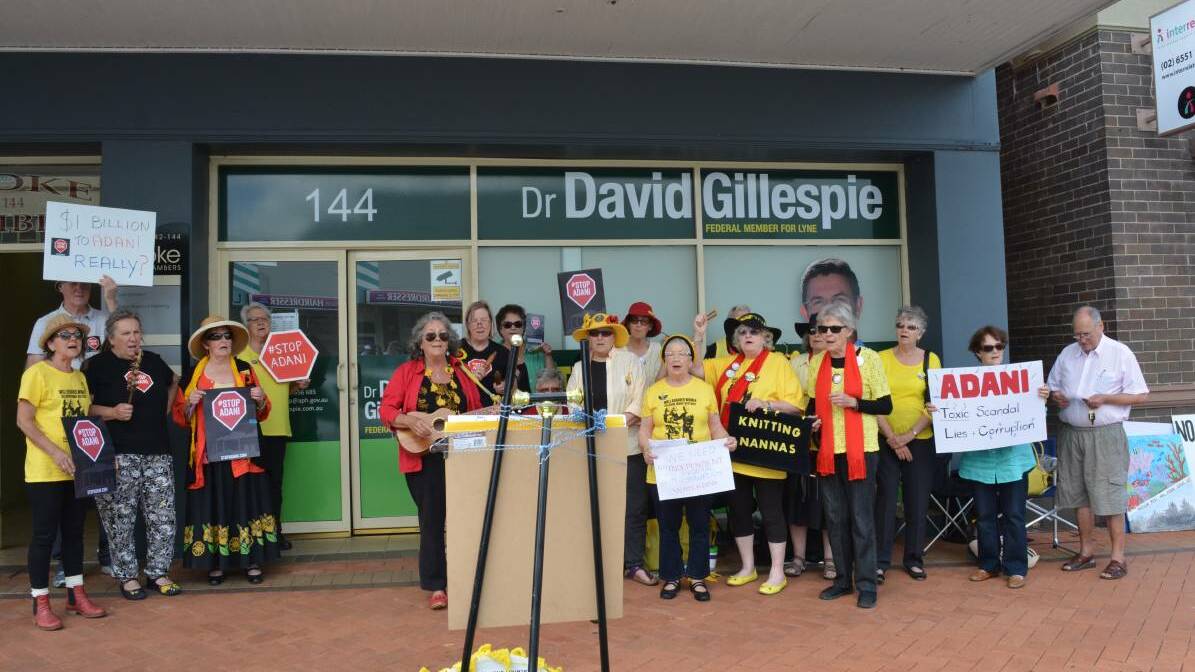 The group protested outside of Dr Gillespie's office on October 27. Photo: Anne Keen.