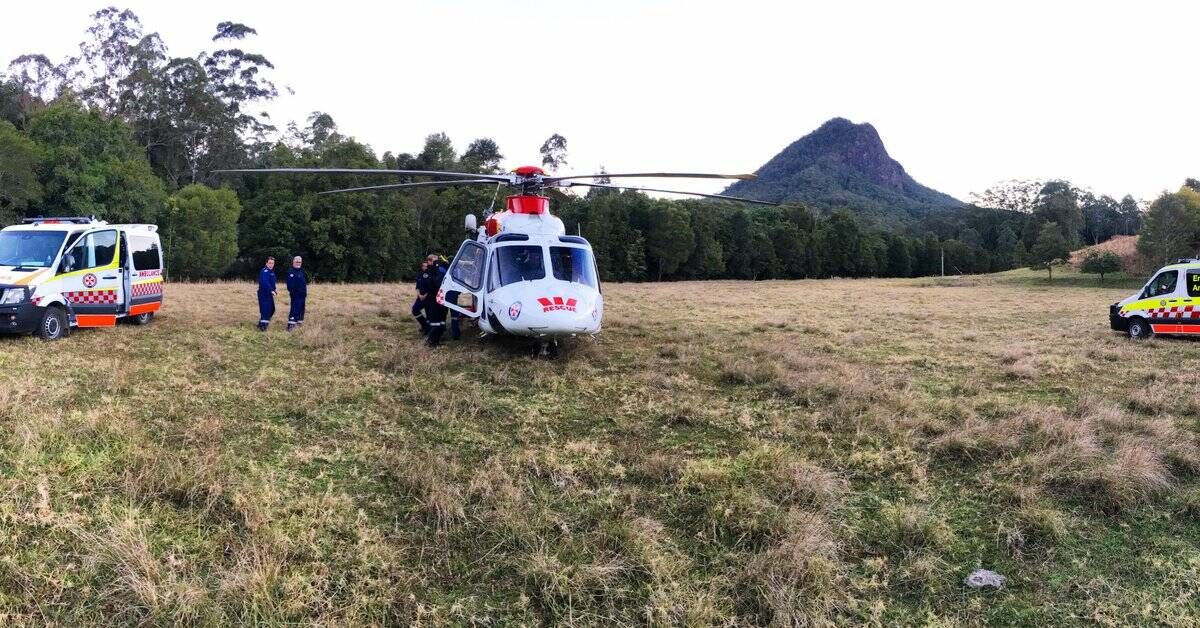 The Westpac Rescue Helicopter on site. Photo: Westpac Rescue Helicopter.