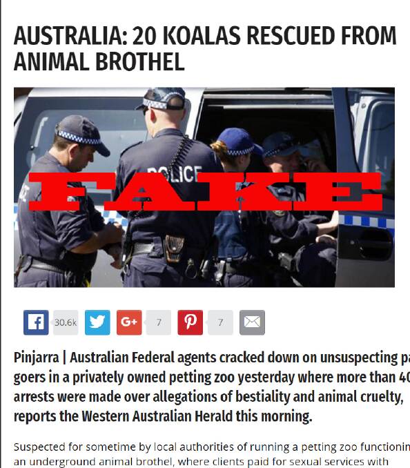 Fake news: Police are asking residents to ignore a false news story circulating on social media relating to alleged animal cruelty in Taree.