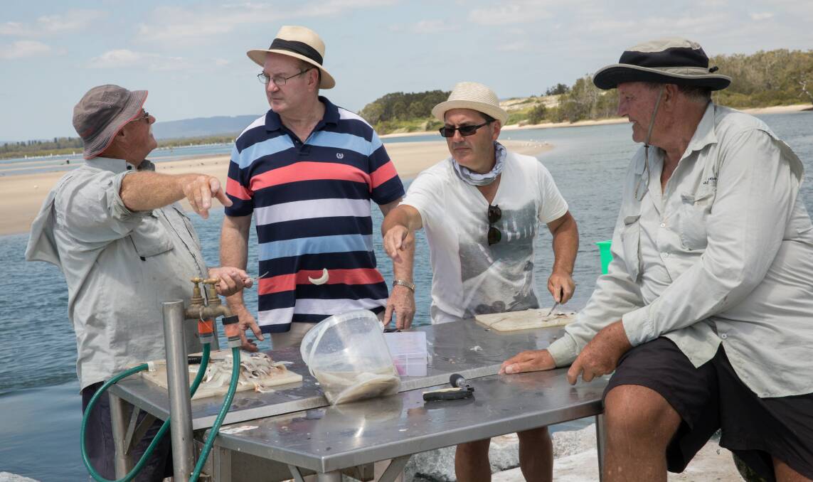Member for Myall Lakes Stephen Bromhead chats with local fishermen.