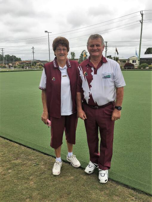 Bowlers of the year: Taree West's women's club's bowler of the year Betty Dever with Errol Ruprecht, winner of the men's award.
