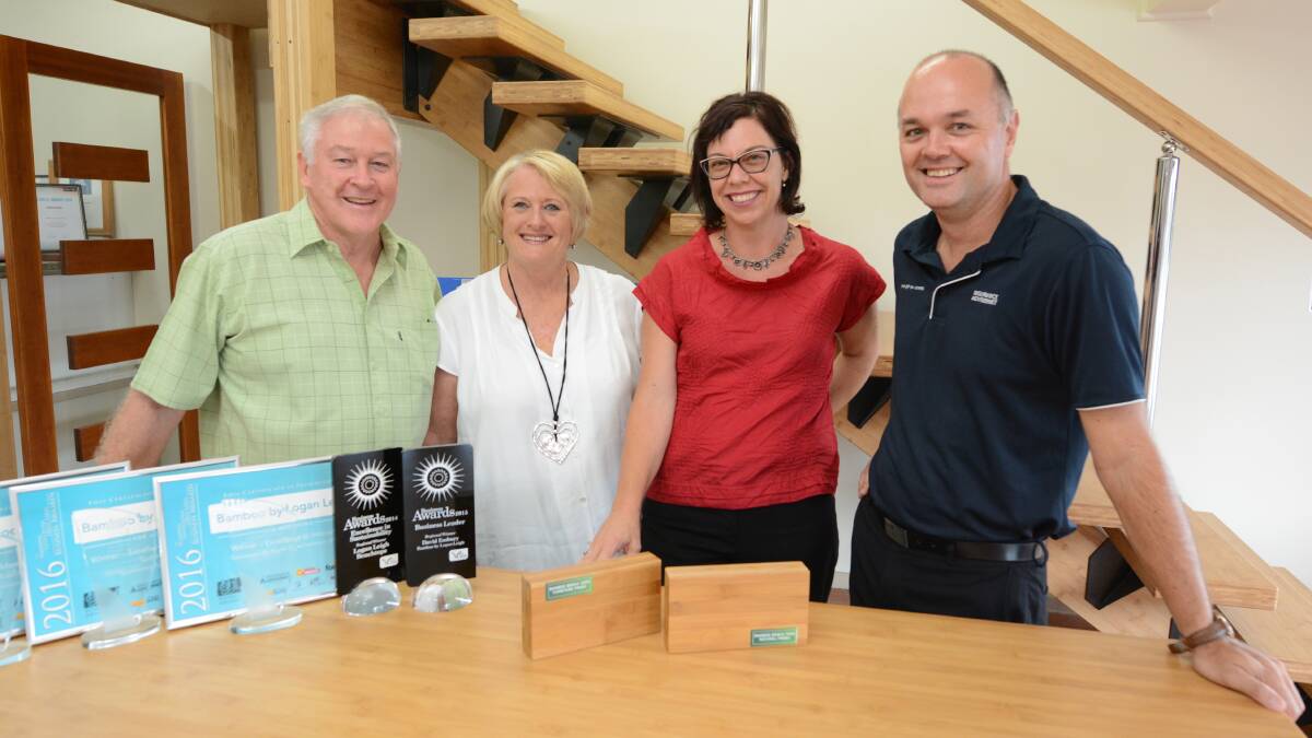 Regional growth: Bamboo by Logan Leigh owners David and Gay Embury, RDA Mid North Coast CEO Kerry Grace and Taree Business Chamber president Jeremy Thornton are excited about the future of Taree's economy.