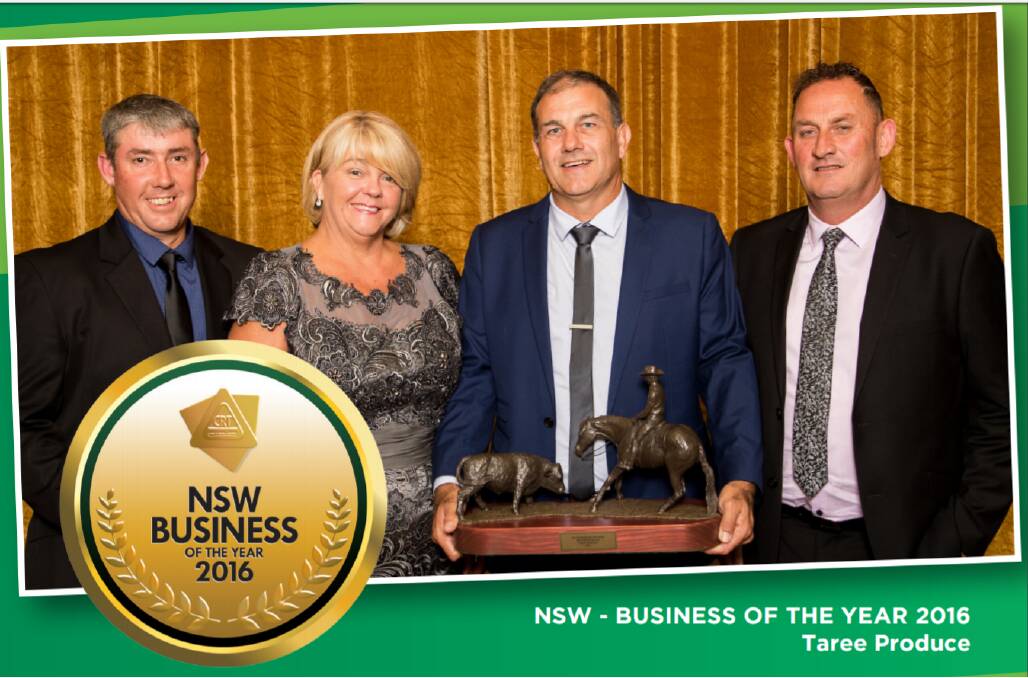Great result: Taree Manager David Moscatt, business owners Sue and Craig Allport and Wingham Manager David Leach were honoured to receive the award. Photo: CRT.