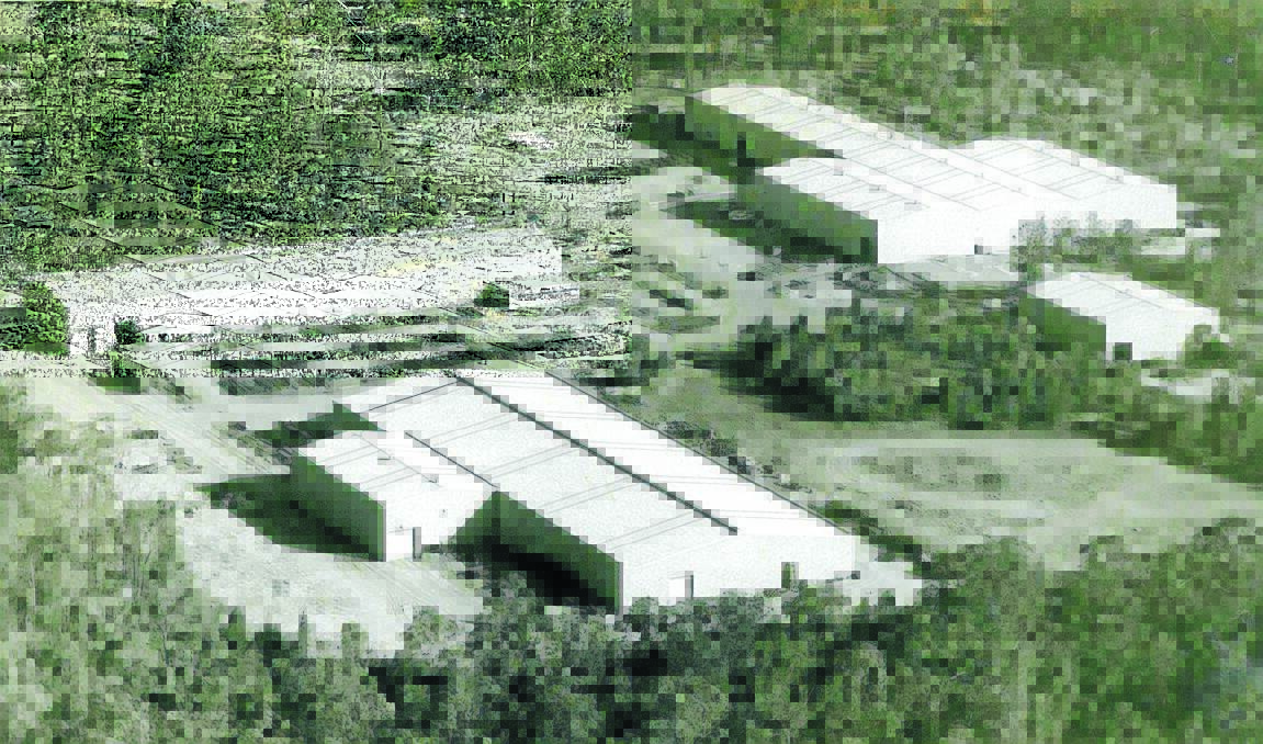 An aerial view of the complex.