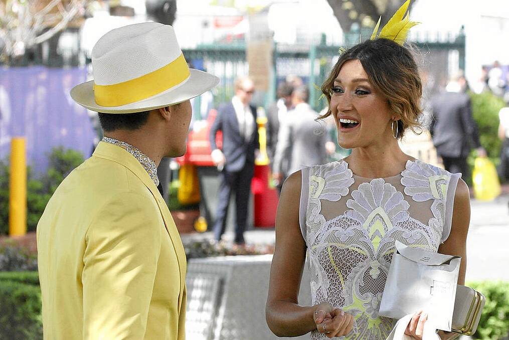 Model and aspiring actor Silvana Lovin at the Caulfield Guineas last weekend.