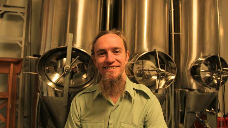Happy returns ... Colin Larter at his Mount Kuring-gai brewery.