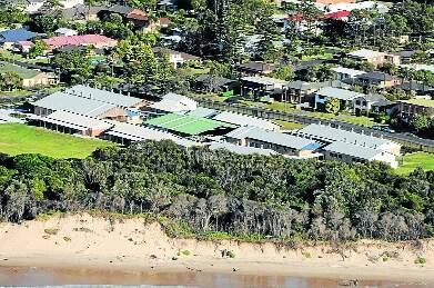 In danger: The littoral rainforest in front of Old Bar Public School is particularly at risk of coastal erosion. This photograph was taken in January.