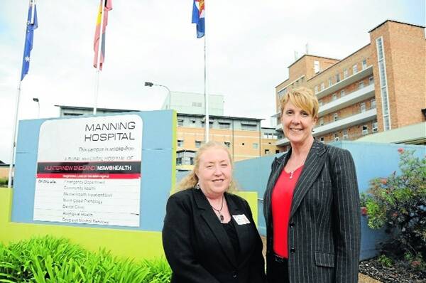 Manning Hospital's outgoing general manager Roz Everingham (left) welcomes new general manager Tricia Bulic to the role. Tricia was director of nursing for five months and has 30 years experience in public health.