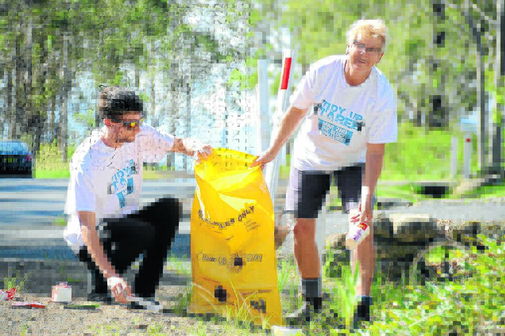 Pattie Hogan wants residents of Cedar Party Road and Wingham Road to get in their street on Sunday to clean-up dumped rubbish. This week, Kyle Brown of Tidy Up Taree helped Pattie, but she wants residents to step outside to clean-up their little patch of the two big roads.