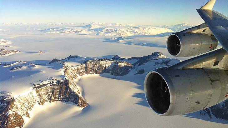 Frozen ... a view of Antarctic mountains.