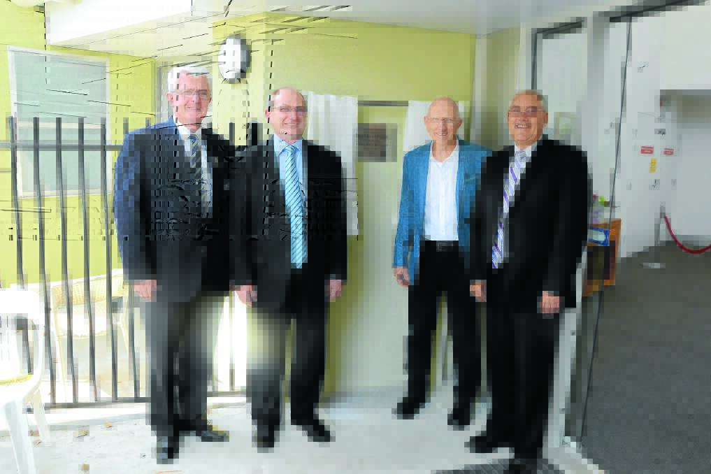 Dementia facility officially opened: Greater Taree mayor Paul Hogan, Bushland Health Group chairman and treasurer Graham Brown, Dr Bill McClean and Bushland Health Group chief executive officer Denis Hawkins OAM.