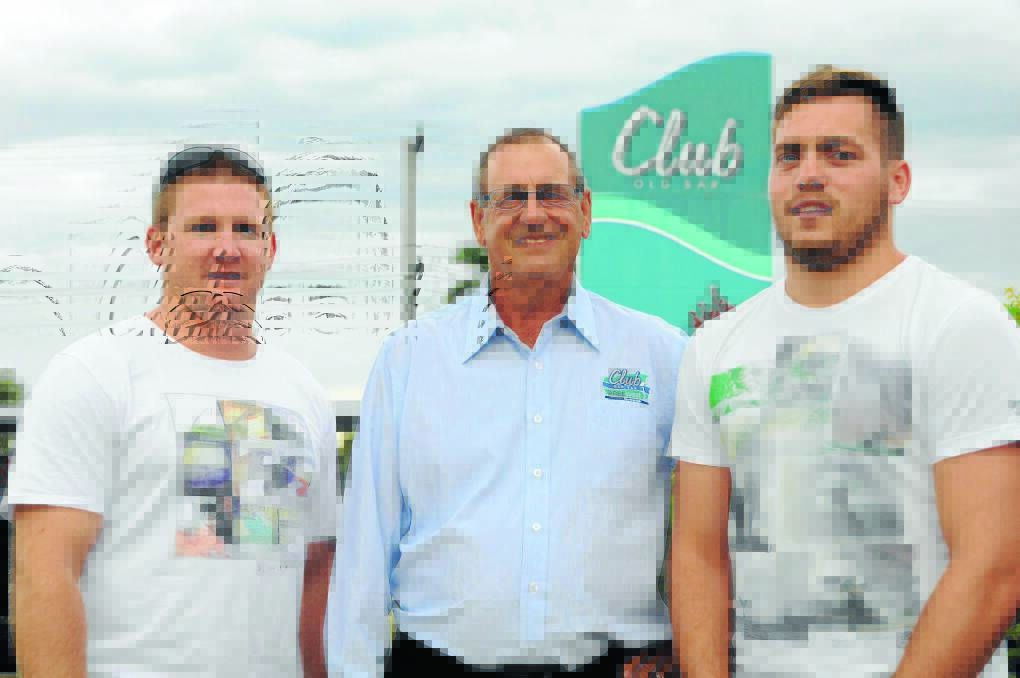 Old Bar's new captain coach Danny Russell and signing Kurt Lewis flank Club Old Bar's president, Trevor Wisemantel. Russell played with Sawtell last season and Lewis with Forster-Tuncurry.