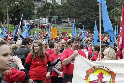 NSW teachers strike as police, firefighters, nurses join mass public sector rally