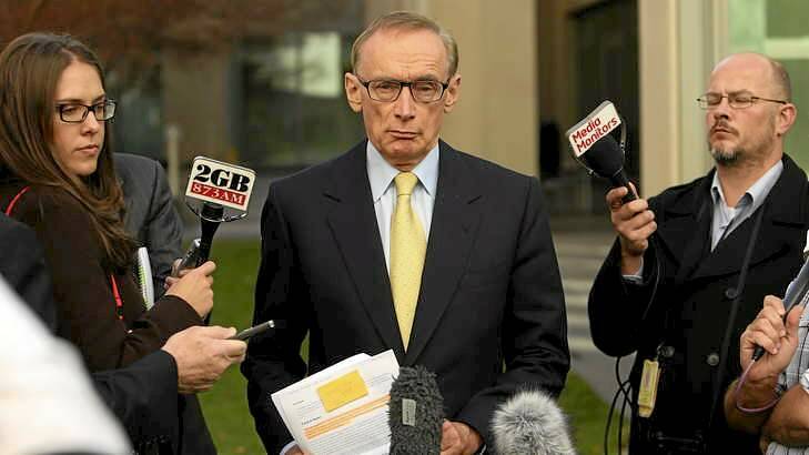 Foreign Minister Bob Carr talks about Julian Assange's extradition on Thursday. Photo: Penny Bradfield