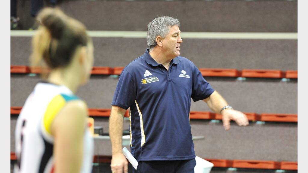 Australian Opals Basketball camp in  Ballarat. Coach Brendan Joyce. Picture Lachlan Bence  