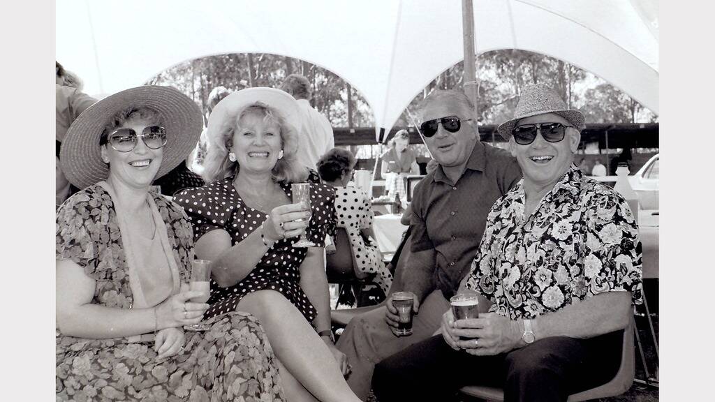 Throwback Thursday - 1991 Taree Melbourne Cup Meeting. Alison Atkins, Tina & Warren Thompson and Fred Atkins.