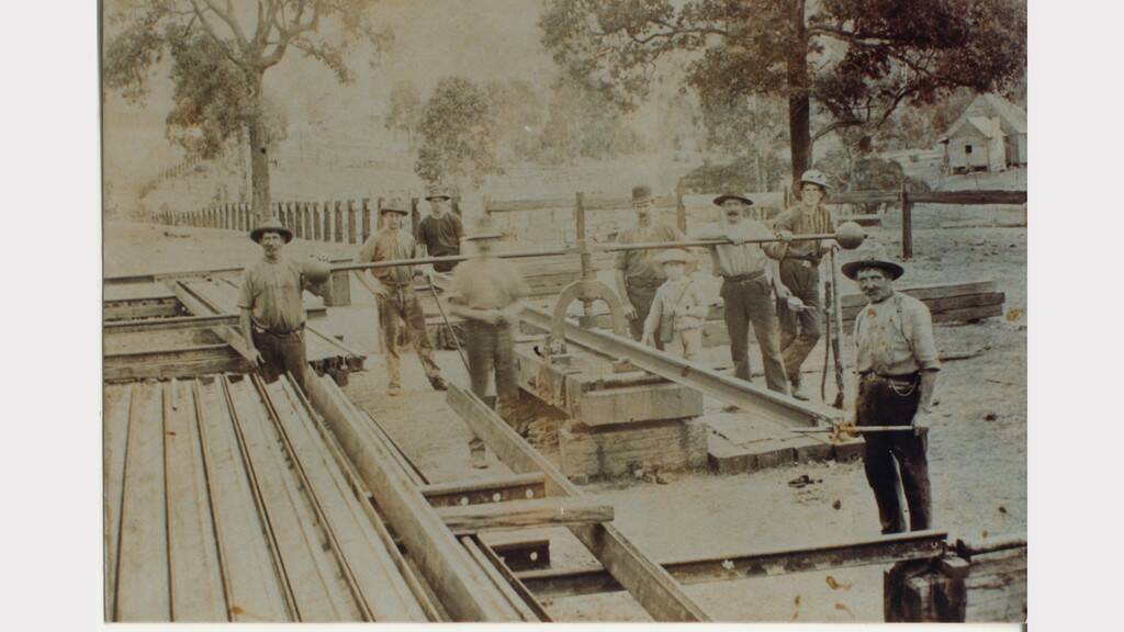 Pressing railway lines - Manning Valley Historical Society photo