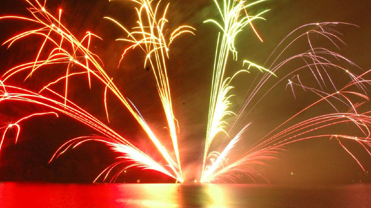 Fireworks on the Manning River at Taree.