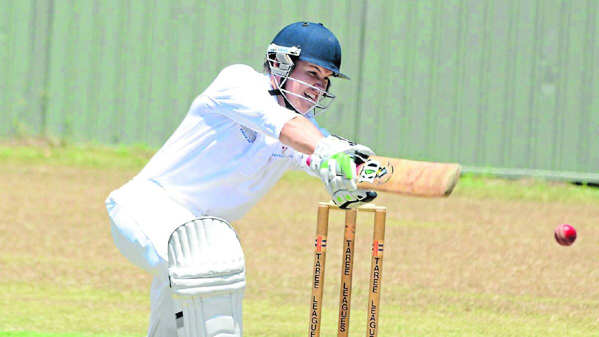 Wingham batsman Jonathon Craig-Dobson in the Manning first grade cricket clash against competition leaders United at Chatham Park.