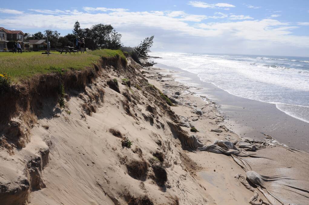 A file photo of erosion at Old Bar Beach