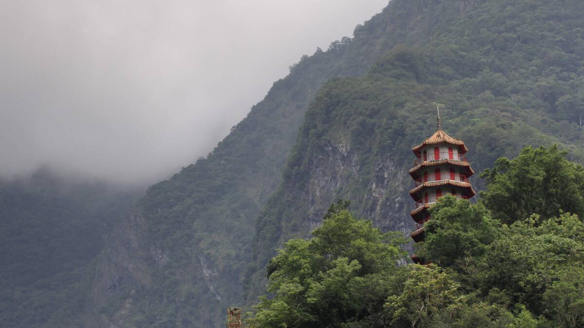 One of the pagodas perched high on the mountain. Picture: Eddie O'Reilly