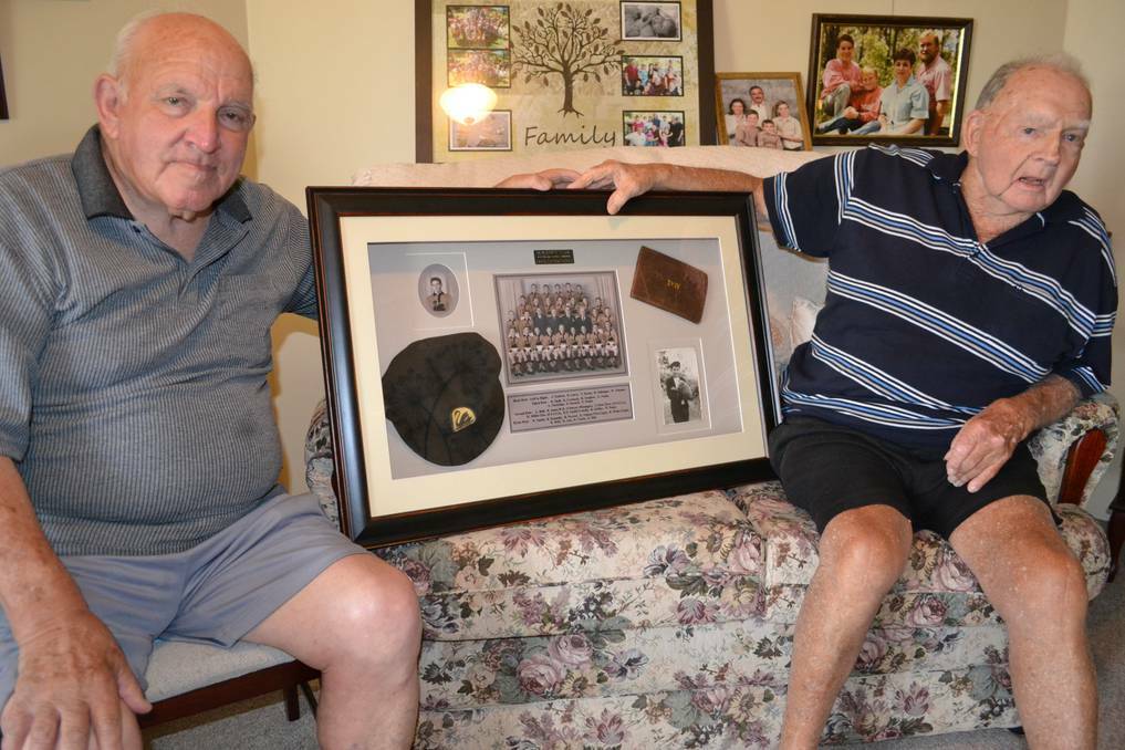 COLLIE: Pedro Wallis and Ernie Swallow display some well-earned West Australian State Schoolboys memorabilia.