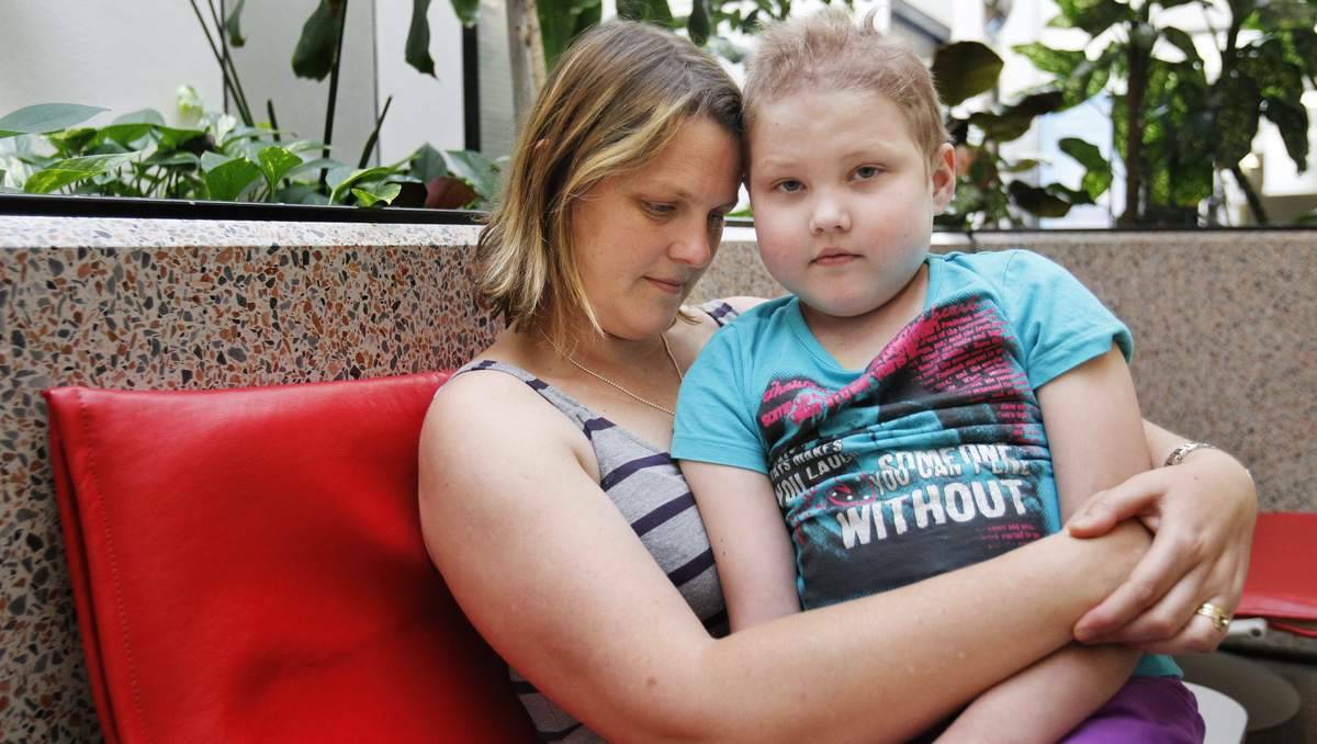 NEWCASTLE: Amelia Tull and her mother Leigh. Amelia has had 20 blood transfusions. Picture Max Mason Hubers.