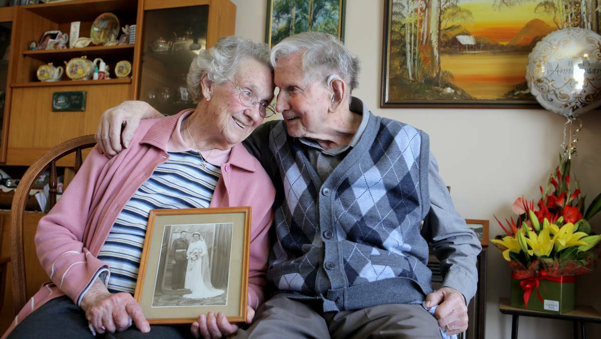 WARNAMBOOL: Warrnambool's Myrtle and Bill McLean are celebrated their 70th wedding anniversary. Picture: LEANNE PICKETT