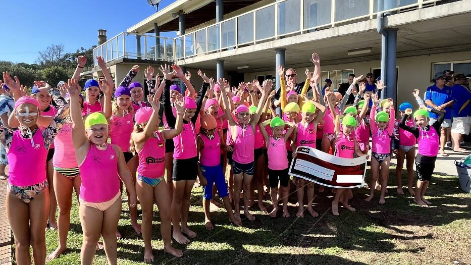 Crowdy Head SLSC Nippers in front of club house. Picture supplied.