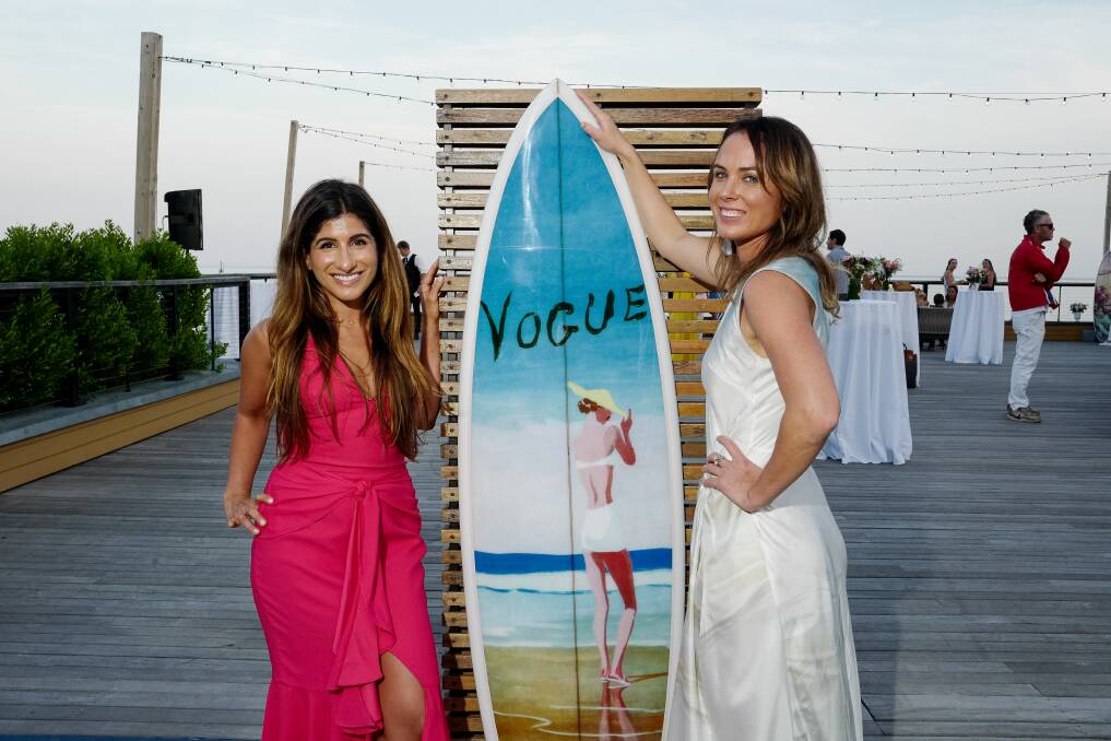 Jada (right) with Vogue's director of brand partnerships, Negar Mohammadi at the launch party of the Nusa Indah and Vogue collaboration in 2019. 