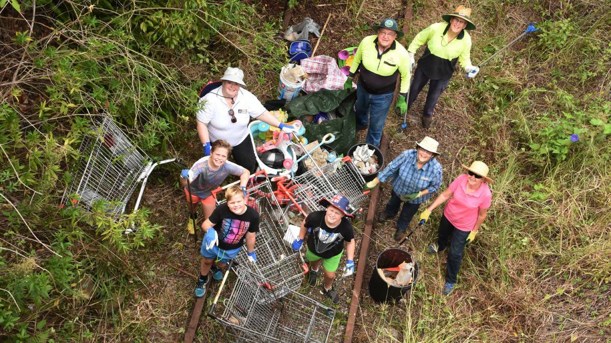 Clean-up Australia Day 2018 at Browns Creek: Volunteers gathered in Railway Street, Taree. Photo: Scott Calvin. 